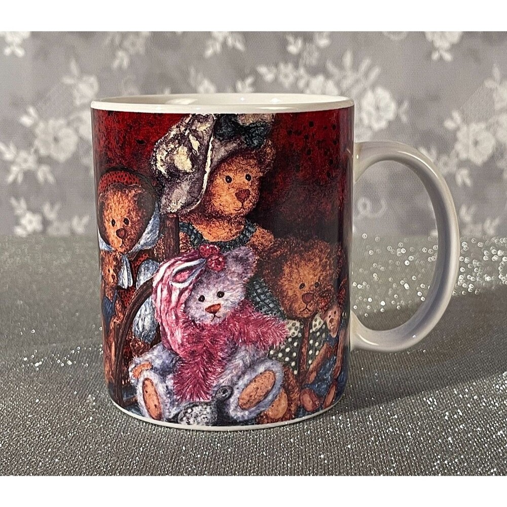 Vintage 1998 Lang & Wise All Dolled Up Teddy Bear Collector Mug Anna Krajewski